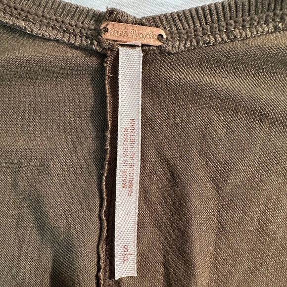 Free People Olive V-Neck Blouse - Picture 4 of 4